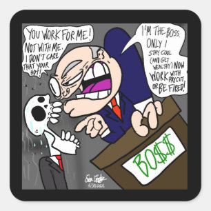 Sticker Carré Erica Crooks Comics : Emploi d'été & Mauvais patro