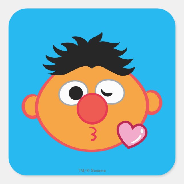 Sticker Carré Ernie lançant un baiser (Devant)