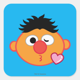 Sticker Carré Ernie lançant un baiser
