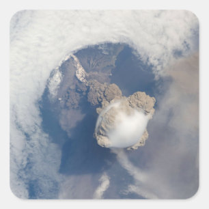 Sticker Carré Éruption du volcan 2 de Sarychev