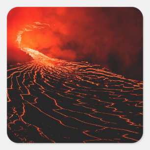 Sticker Carré éruption volcanique