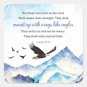 Sticker Carré Esaïe 40:31 Monter avec des ailes comme des aigles
