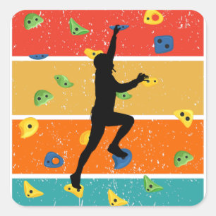 Sticker Carré Escalade murale  Rock Escalade Bouldering