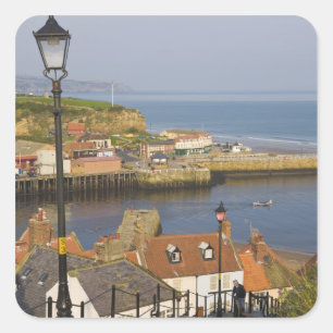Sticker Carré Escaliers menant au port, Whitby, Nord