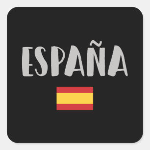 Sticker Carré Espagne Football Fan Shirt Drapeau
