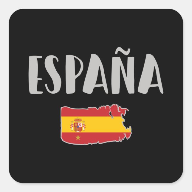 Sticker Carré Espagne Football Fan Shirt Drapeau (Devant)