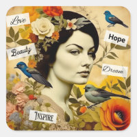 Espoir, Amour, Beauté, Rêver Vintage Dame