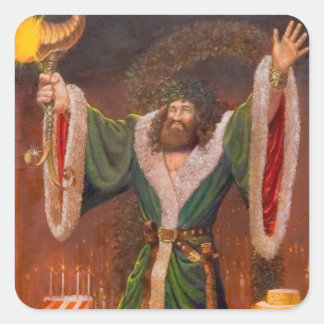 Sticker Carré Esprit de Noël présent