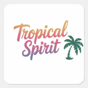 Sticker Carré Esprit tropical