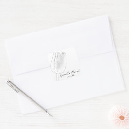 Sticker Carré Esquisse de printemps de Tulip - Mariage d'envelop