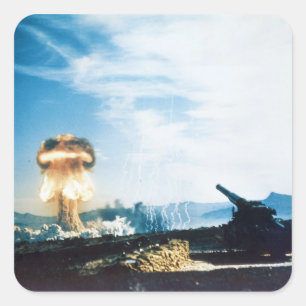 Sticker Carré Essai atomique de trou de résultat d'opération