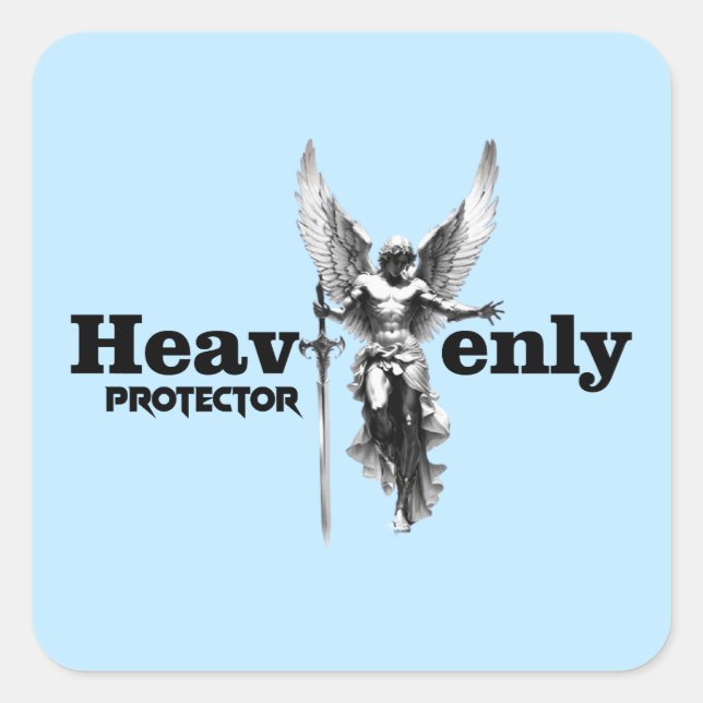 Sticker Carré Estampa Anjo - Heavenly Protector - Adesivo (Devant)