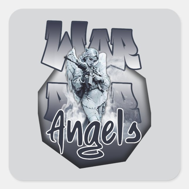 Sticker Carré Estampa Anjo - Warrior Angels - Adesivo (Devant)