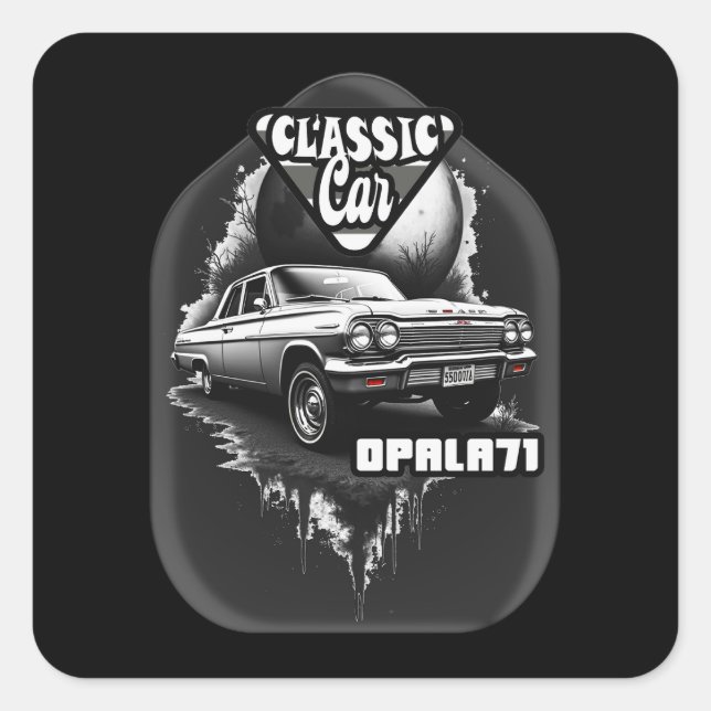 Sticker Carré Estampa Carro - Classic Car Opala 71 - Adesivo (Devant)