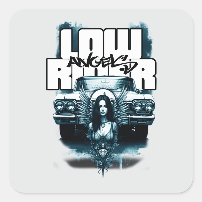 Sticker Carré Estampa Carro - Low Rider Angels - Adesivo (Devant)