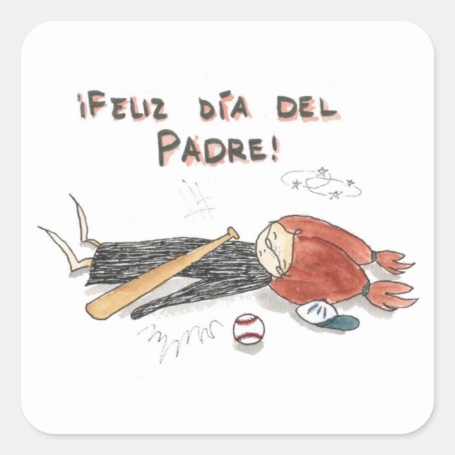Sticker Carré Estampillas del Dia del Padre (Devant)