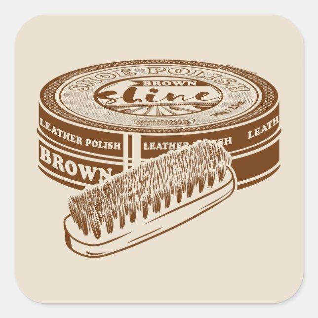 Sticker Carré étain à chaussures Brown (Devant)