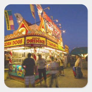 Sticker Carré Étal de nourriture à la Northwest Montana Fair à