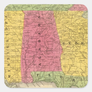 Sticker Carré États sudiste, Etats-Unis
