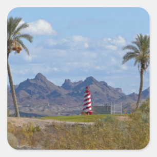 Sticker Carré États-Unis, Arizona, Lake Havasu City. Phare suiv