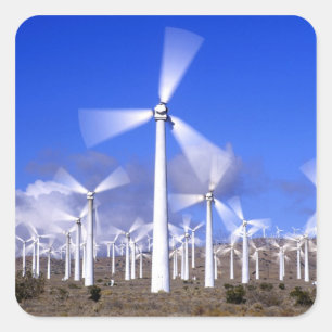 Sticker Carré États-Unis, Californie, Mojave. Vue d'une éolienne