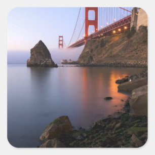Sticker Carré États-Unis, Californie, San Francisco. Golden Gate