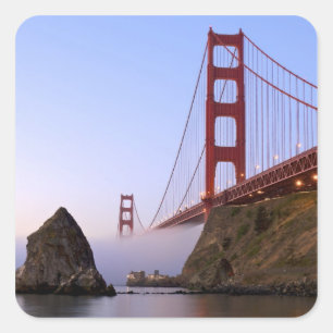 Sticker Carré États-Unis, Californie, San Francisco. Golden Gate