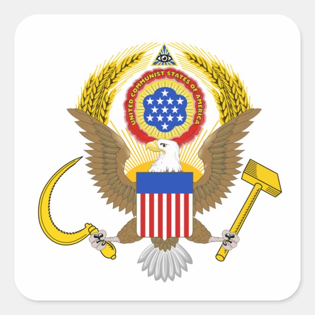 Sticker Carré États-Unis d'Amérique (Devant)