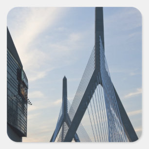 Sticker Carré États-Unis, Massachusetts, Boston. Le pont Zakim.