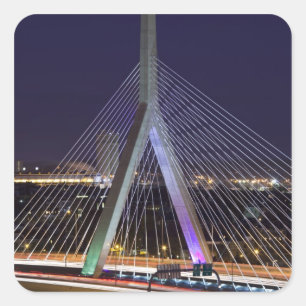 Sticker Carré États-Unis, Massachusetts, Boston. Leonard Zakim