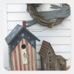 Sticker Carré États-Unis, Missouri, Herman : Niche à oiseaux pat