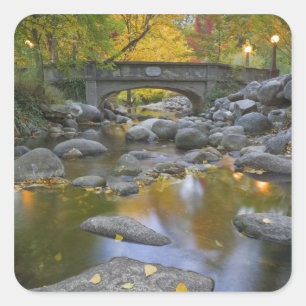 Sticker Carré États-Unis, Oregon, Ashland, Lithia Park. Automne