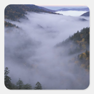 Sticker Carré États-Unis, Tennessee. Great Smokey Mountains Nati