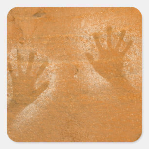 Sticker Carré États-Unis, Utah, Empreintes de main pictographiqu