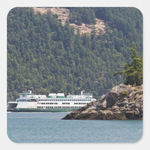 Sticker Carré États-Unis, WA. Washington State Ferries