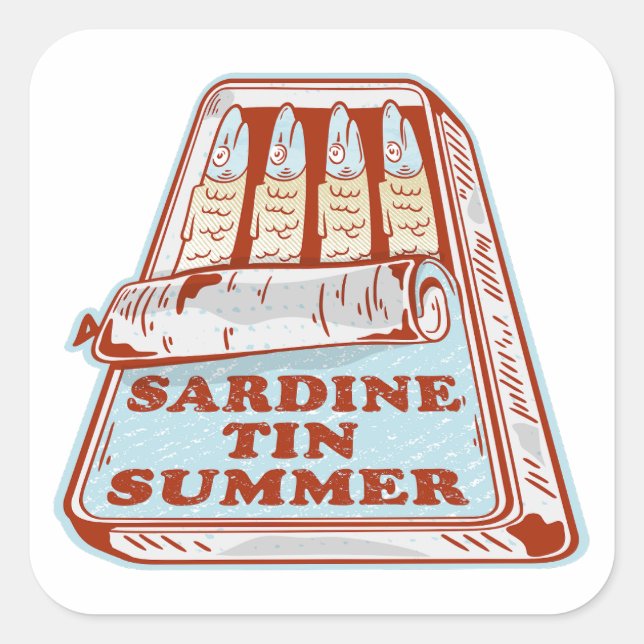 Sticker Carré Été de Sardine (Devant)