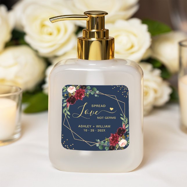 Sticker Carré Étendre l'amour pas Germes Or Bourgogne Marine Flo (Créateur téléchargé)