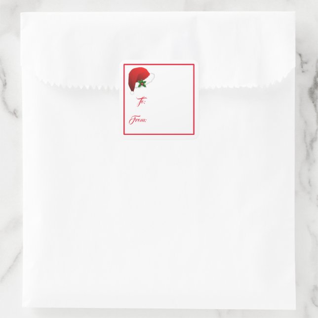 Sticker Carré Étiquette-cadeau Noël de Noël de Noël (Sac)