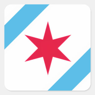 Sticker Carré Étoile à six branches de Chicago