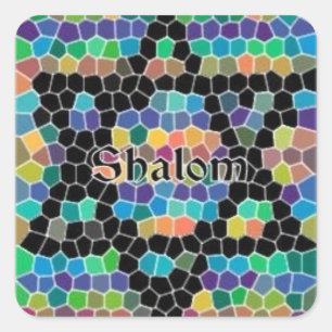 Sticker Carré Étoile de David-Colorful Mosaic-Shalom