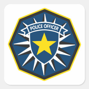 Sticker Carré Étoile de policier