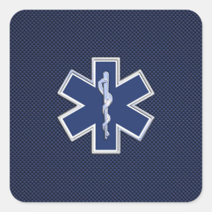 Sticker Carré Étoile de vie Services Médicales d'urgence param
