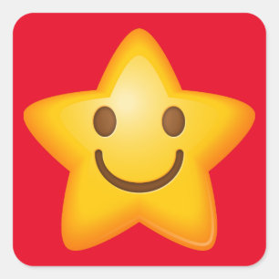 Sticker Carré Étoile heureuse Emoji
