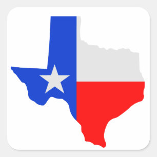 Sticker Carré Étoile solitaire de l'état du Texas