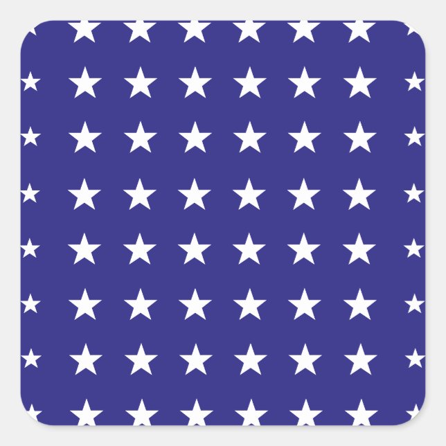 Sticker Carré Étoiles blanches répétées sur Motif Arrière - plan (Devant)