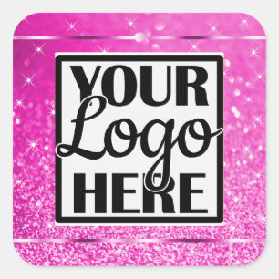 Sticker Carré Étoiles brillantes de Parties scintillant rose bri