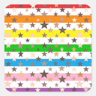 Sticker Carré Etoiles et bandes de nombreuses couleurs !