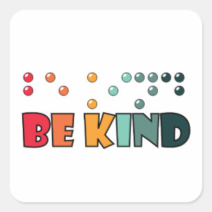 Sticker Carré Être un peu littéraire en braille Sensibilisation