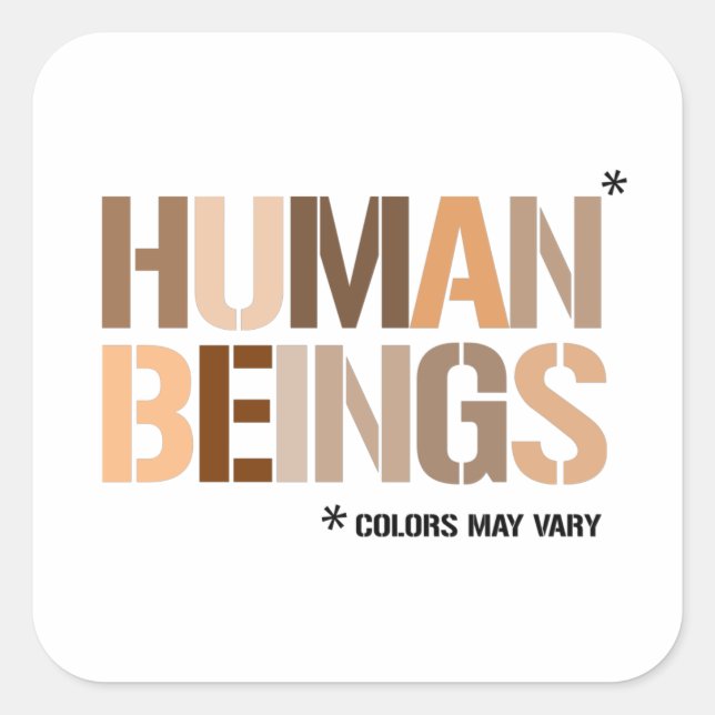Sticker Carré Êtres humains - les couleurs peuvent varier (Devant)