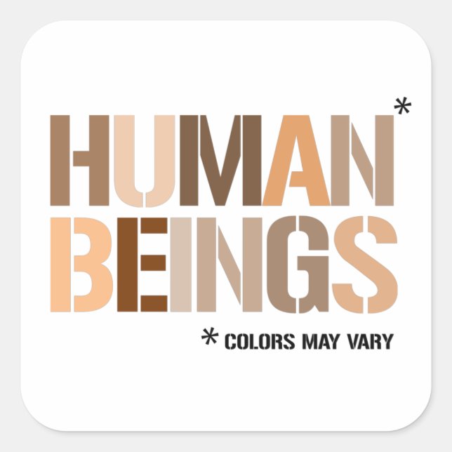Sticker Carré ÊTRES HUMAINS : Les couleurs peuvent varier (Devant)